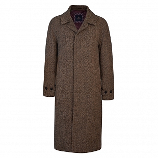 2Картинка Brown Donegal Tweed Corrib Quilted Raglan Coat